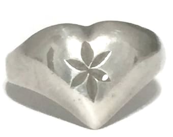 Anillo de corazón vintage Tamaño 6 Anillo de San Valentín Anillo de amor Tamaño 6 Anillo meñique Tamaño 6 Anillo de niñas Tamaño 6 Anillo BoHo Tamaño 6 Anillo de plata esterlina