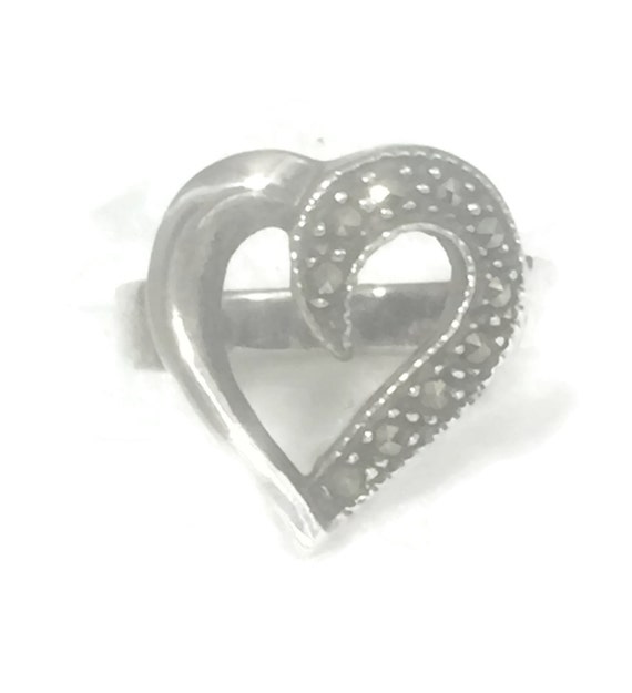 Vintage Heart Ring Size 7 Minus Marcasite Ring Art