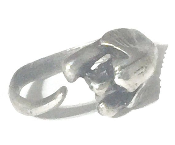 Vintage Dog Ring Size 4.50 sterling silver women … - image 7