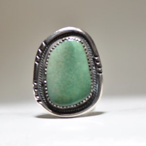 Turquoise ring long Navajo southwest sterling silver