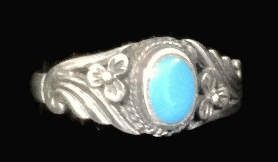 Turquoise Ring Women Navajo Ring Size 6 Plus Sout… - image 2