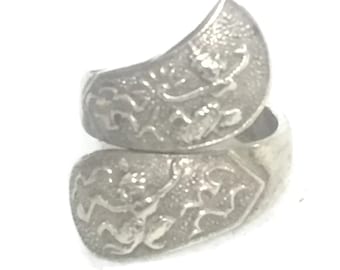 Bague Vintage Siam Sterling Argent 925 Niellé - Danseuse Taille 51 - Occasion
