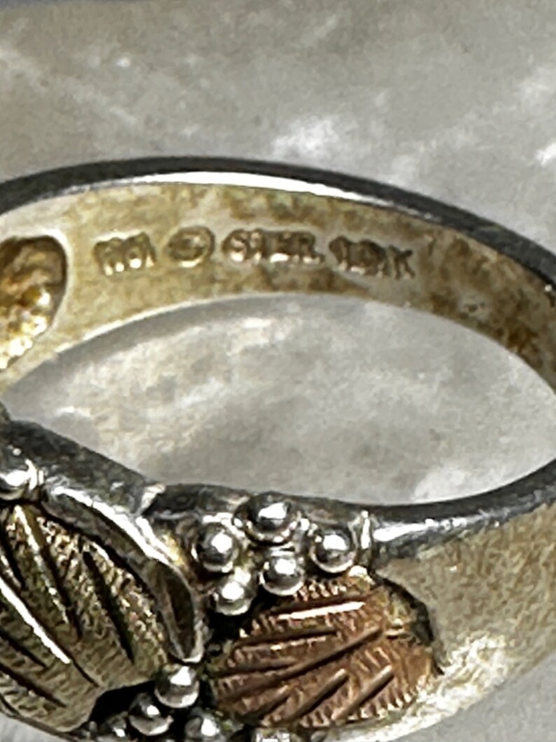 Black Hills Gold Ring Leaves Band Size 6.25 Sterling Silver Etsy