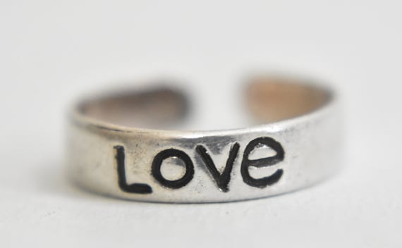 Love toe ring sterling silver friendship women gi… - image 1