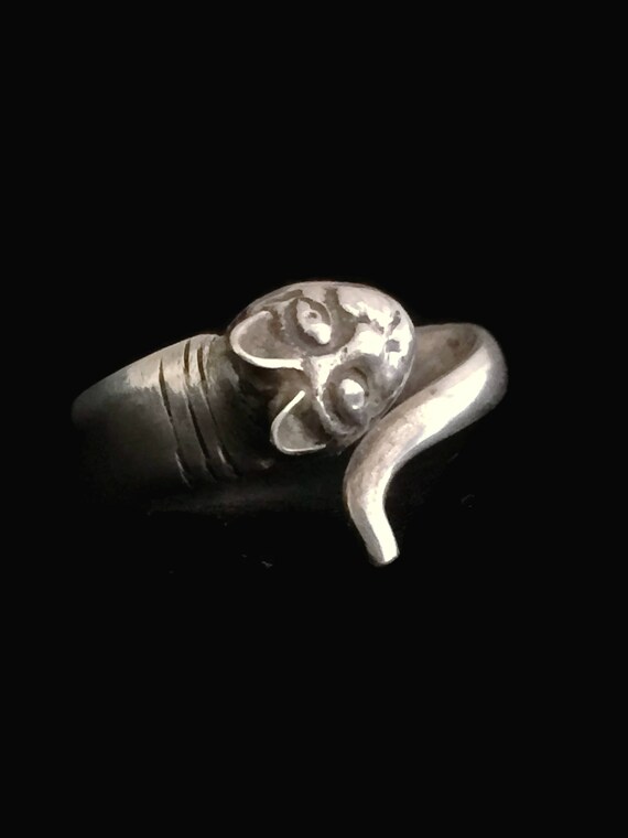 Vintage Cat Ring Size 7 Halloween Cat Ring Woman … - image 3