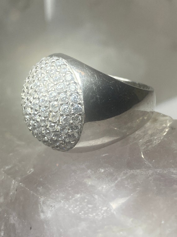 Dome cocktail ring sparkly sterling silver women … - image 9