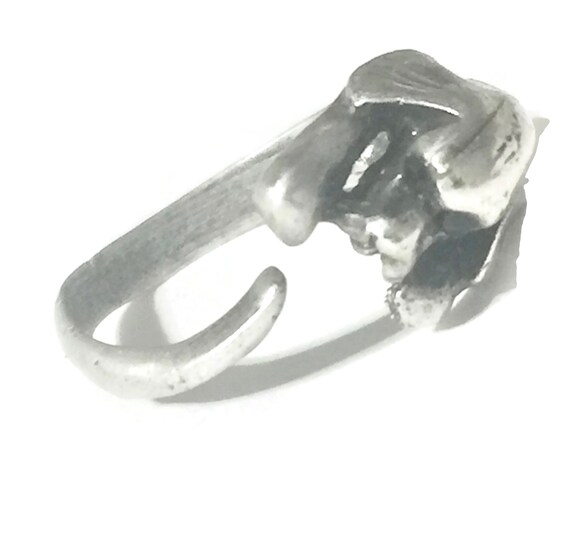 Vintage Dog Ring Size 4.50 sterling silver women … - image 8