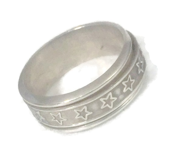 Spinner Star Band Size 13 Minus Men Star Ring Siz… - image 1