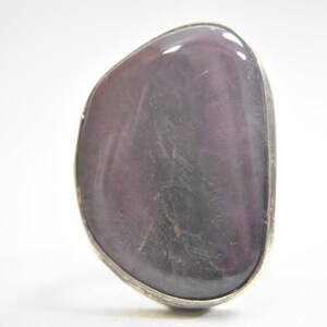 Ruby ring oblong bulky sterling silver boho women   size 5.75