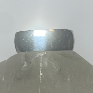 Plain ring wide wedding band size 8.25 sterling silver  d