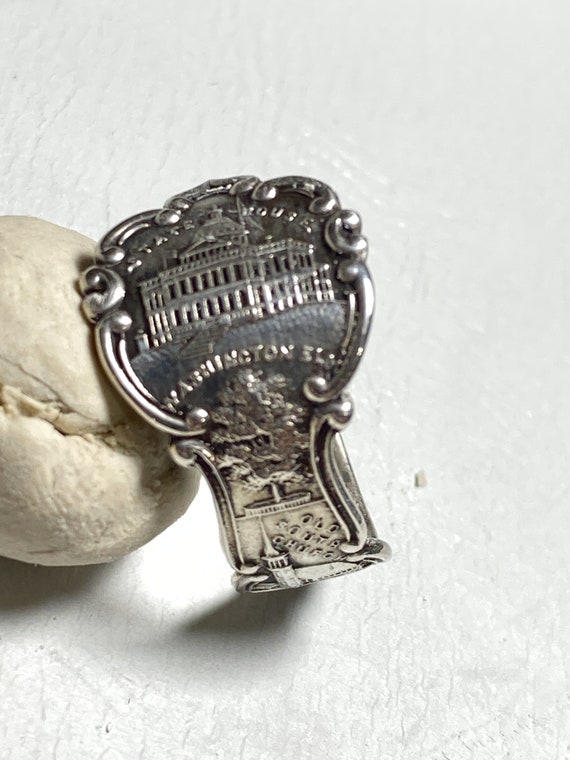 Spoon Ring Boston Old South Church Washington Elm Band Sterling 