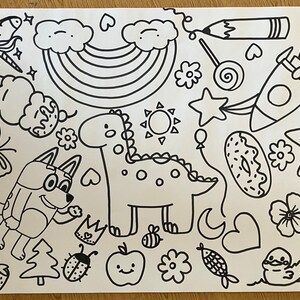 coloring page, large coloring page, children’s birthday party, coloring, birthday party decor, kids birthday party