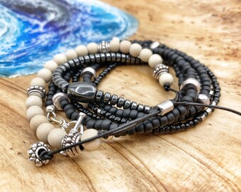Men’s beaded bracelet set of 4