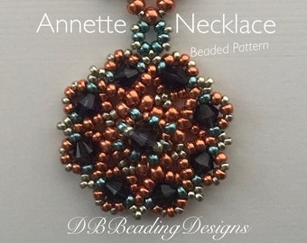 Annette Beaded Necklace Pattern, pdf, Beading Tutorial