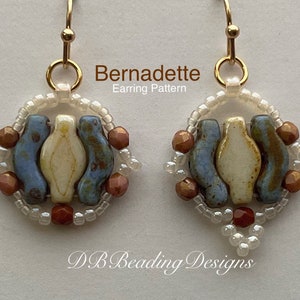 Bernadette Beaded Earring Pattern, DBBeadingDesigns, Instant PDF, Beading Tutorial, Easy Beading Pattern