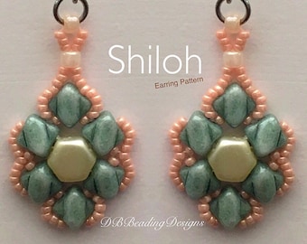 Shiloh Beaded Earrings Pattern, Instant PDF, Beading Pattern Tutorial