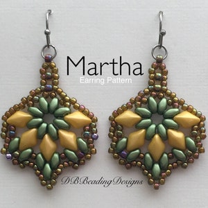 Martha Beaded Earrings Pattern, Instant PDF, DBBeadingDesigns, Bead Tutorial Pattern