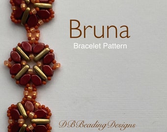 Bruna kralenarmbandpatroon, DBBeadingDesigns, Instant PDF, kralenhandleiding, eenvoudig kralenpatroon