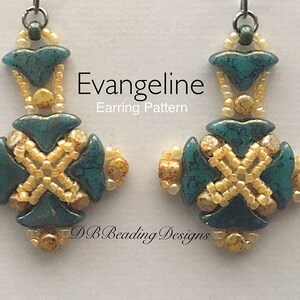 Evangeline Beaded Earrings Pattern, PDF, DBBeadingDesigns, Beading Tutorial, Easy Beading Pattern