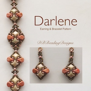 Darlene Beaded Earrings Pattern, PDF, DBBeadingDesigns, Bead Tutorial