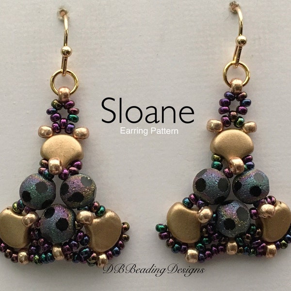 Sloane Beaded Earrings Pattern, PDF, DBBeadingDesigns, Easy Beading Pattern, Jewelry Tutorial