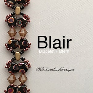 Blair Beaded Bracelet Pattern, DBBeadingDesigns, PDF, Beading Tutorial, Easy Beading Pattern, Ginko Pattern