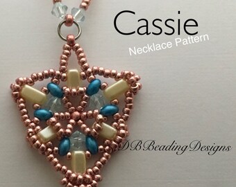 Cassie Beaded Necklace Pattern,pdf, Beaded Tutorial