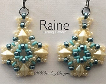 Motif de boucles d'oreilles en perles Raine, PDF, Tutoriel de perles, DBBeadingDesigns, Motif de perles facile