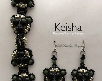 Patrón de aretes con cuentas Keisha, PDF, DBBeadingDesigns, Tutorial de cuentas, Patrón de cuentas fácil
