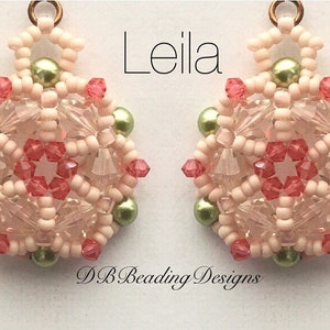 Leila Earrings Pattern, Beading Tutorial, Easy Beading Pattern, Instant PDF