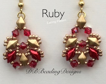 Boucles d'oreilles perles rubis