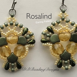 Rosalind Beaded Earrings Pattern, Instant PDF, Beading Pattern Tutorial