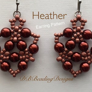 Modèle de boucles d&#39;oreilles en perles Heather, pdf