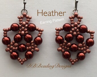 Modèle de boucles d'oreilles en perles Heather, pdf