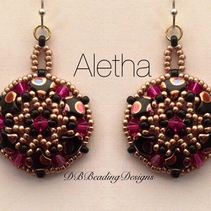 Aletha Beaded Earrings, Beading Tutorial, Bead Pattern, Instant PDF, Easy, Quick