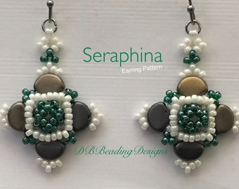 Seraphina Beaded Earrings Pattern, Instant PDF, Beading Pattern Tutorial