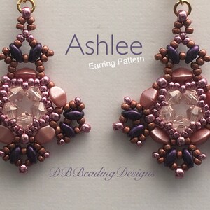 Ashlee Beaded Earrings Pattern, pdf, Beading Tutorial