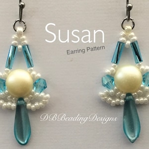 Susan Beaded Earrings Pattern, pdf, Beading Tutorial