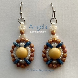 Angela Beaded Earrings Pattern, DBBeadingDesigns, Instant PDF, Beading Tutorial, Easy Beading Pattern