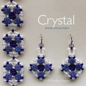 Crystal Beaded Bracelet and Earring Pattern, PDF, Beading Tutorial, DBBeadingDesigns, Easy Beading Pattern