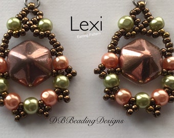 Lexi Beaded Earrings Pattern, PDF, Beading Tutorial