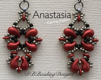 Anastasia Beaded Earring Pattern, PDF, Beading Tutorial