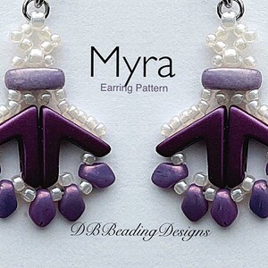 Myra Beaded Earrings Pattern, DBBeadingDesigns, Instant PDF, Beading Tutorial, Easy Beading Pattern, AVA Pattern, Gekko Pattern