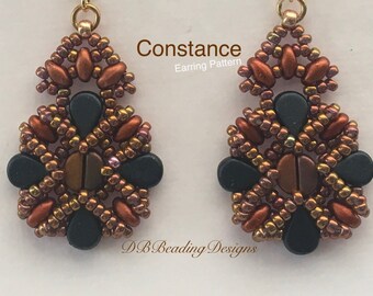 Constance Beaded Earrings Pattern, PDF, Beading Tutorial