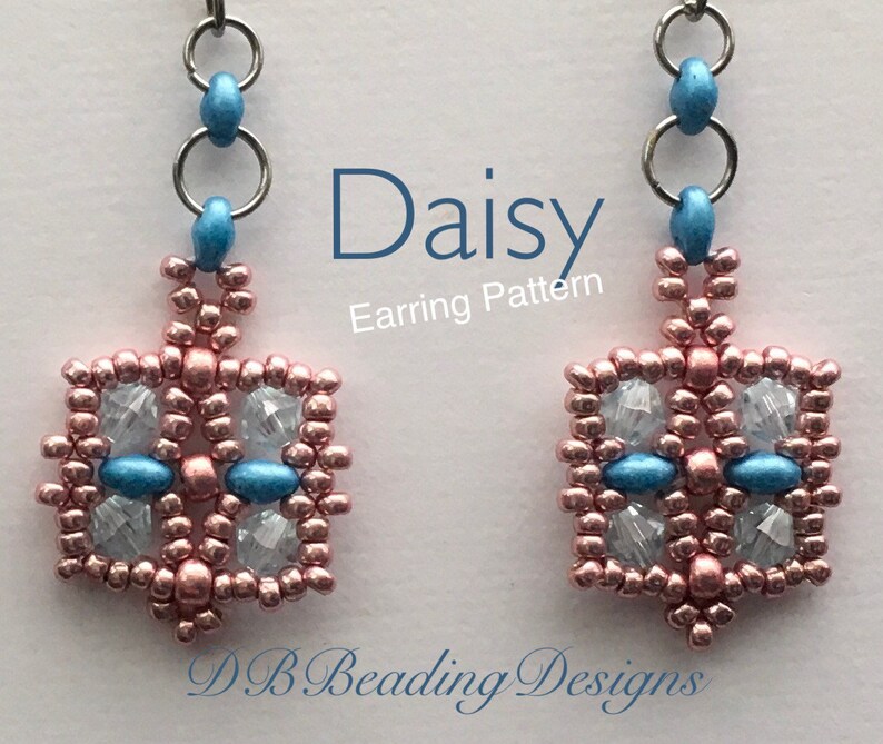 Daisy Beaded Earrings Pattern,pdf Beaded Tutorial