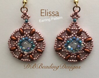 Patrón de pendientes de cuentas Elissa (PDF) Tutorial de cuentas