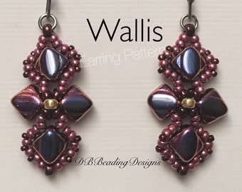 Motif de boucles d'oreilles en perles Wallis