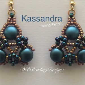 Kassandra Beaded Earrings Pattern, PDF, Beading Tutorial, Easy Beading Pattern, DBBeadingDesigns