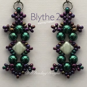 Blythe 2 Beaded Earrings Pattern, Instant PDF, Beading Pattern Tutorial