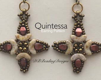 Quintessa Perlen Ohrringe Muster, Instant PDF, DBBeadingDesigns, Perlenmuster Anleitung